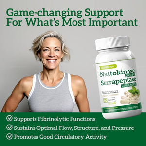 Nattokinase 2000 FU Serrapeptase 240000 SPU Supplement - 400Mg