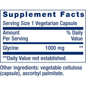 Life Extension Glycine, 1000 Mg, Amino Acid That Promotes Healthy Sleep, 100 Capsules