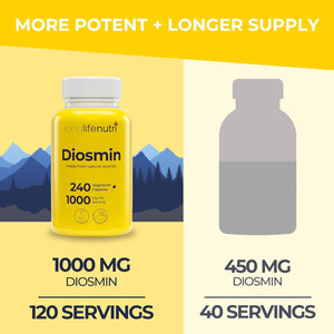 Diosmin 1000Mg Advanced Formula - for Circulatory Health Support 240 Capsules