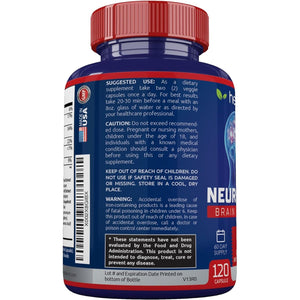 Neuro plus Brain & Focus Formula - Nootropic Brain Booster Supplement – 120 Capsules