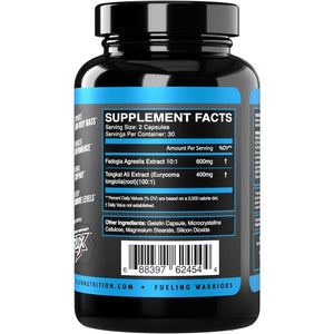 Eflow Nutrition Fadogia Agrestis + Tongkat Ali - Natural Performance Supplement for Health and Wellness (60 Capsules)