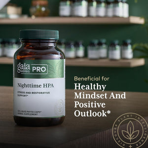 Gaia Herbs Pro Nighttime HPA - Restorative & Healthy Sleep Support Supplement (60 Servings)