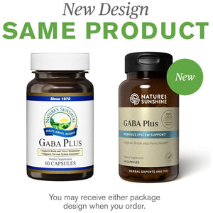 Nature'S Sunshine GABA Plus, Kosher | Brain Health and Nervous System Support 60 Capsules