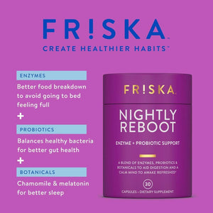 FRISKA Nightly Reboot Enzyme and Probiotics Supplement 30 Capsules