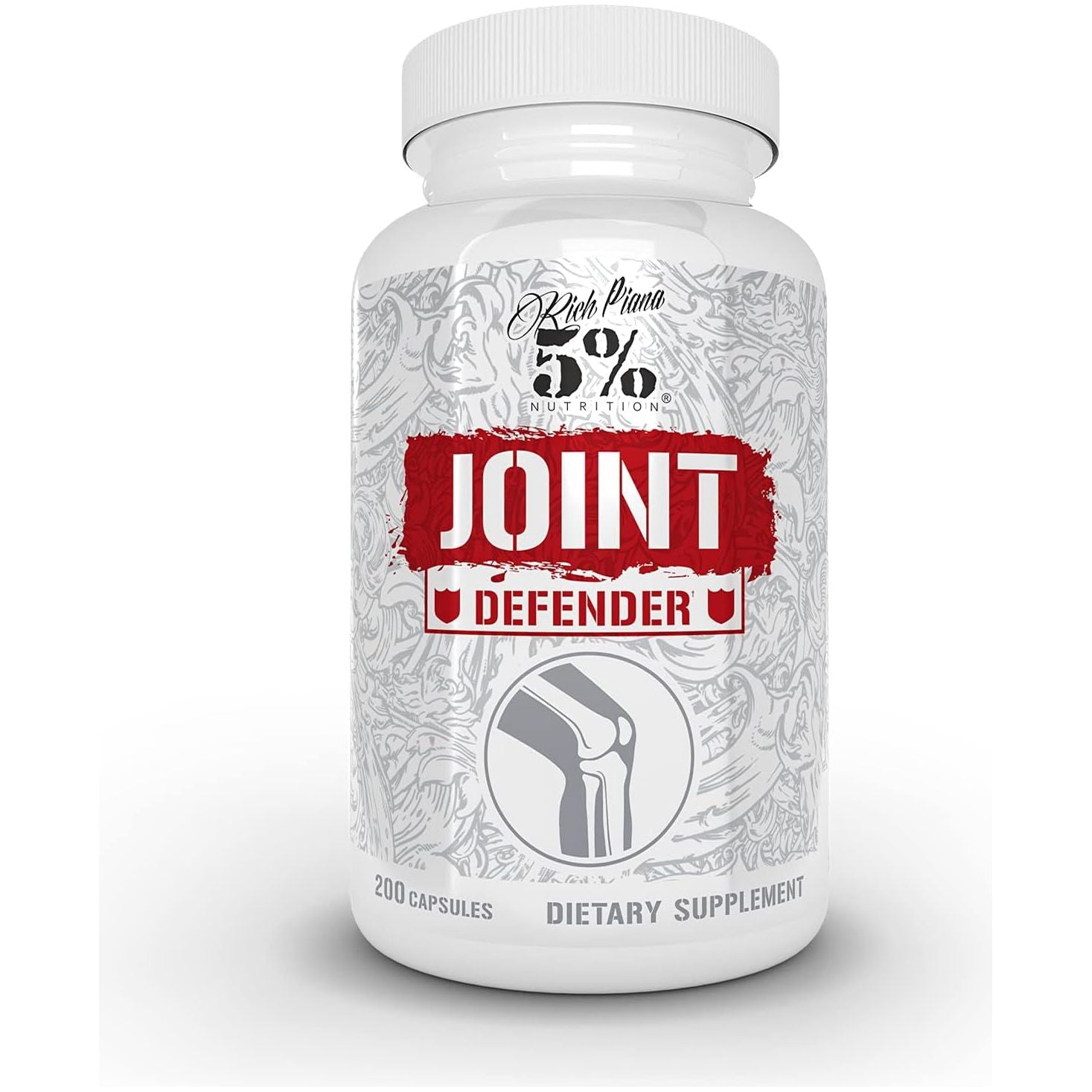 5% Nutrition Rich Piana Joint Defender Maximum Joint Support Supplement | 200 Capsules, 25 Servings