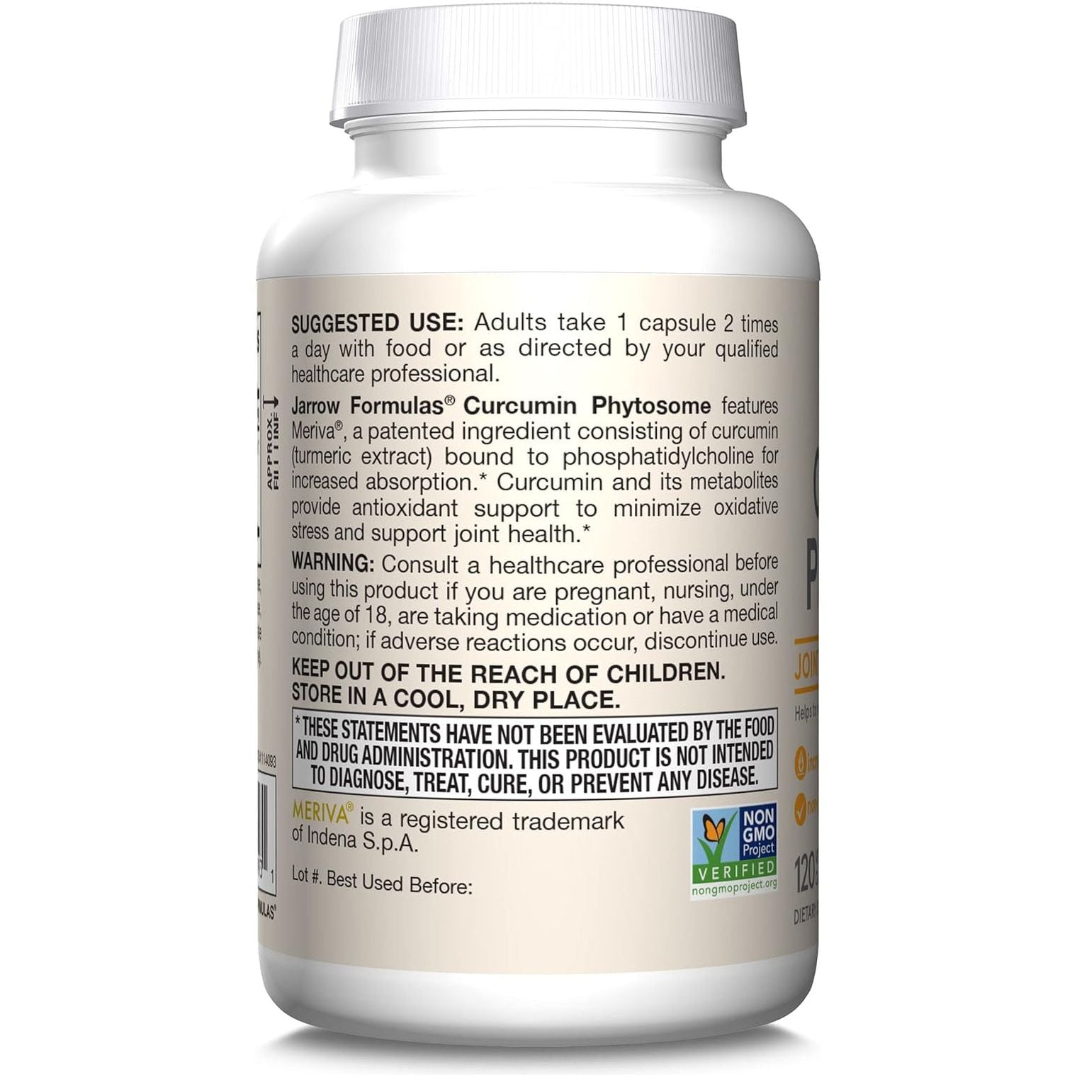 Jarrow Formulas Curcumin Phytosome - Antioxidant Support Supplement - Joint Health & Support (500 Mg/120 Capsules)