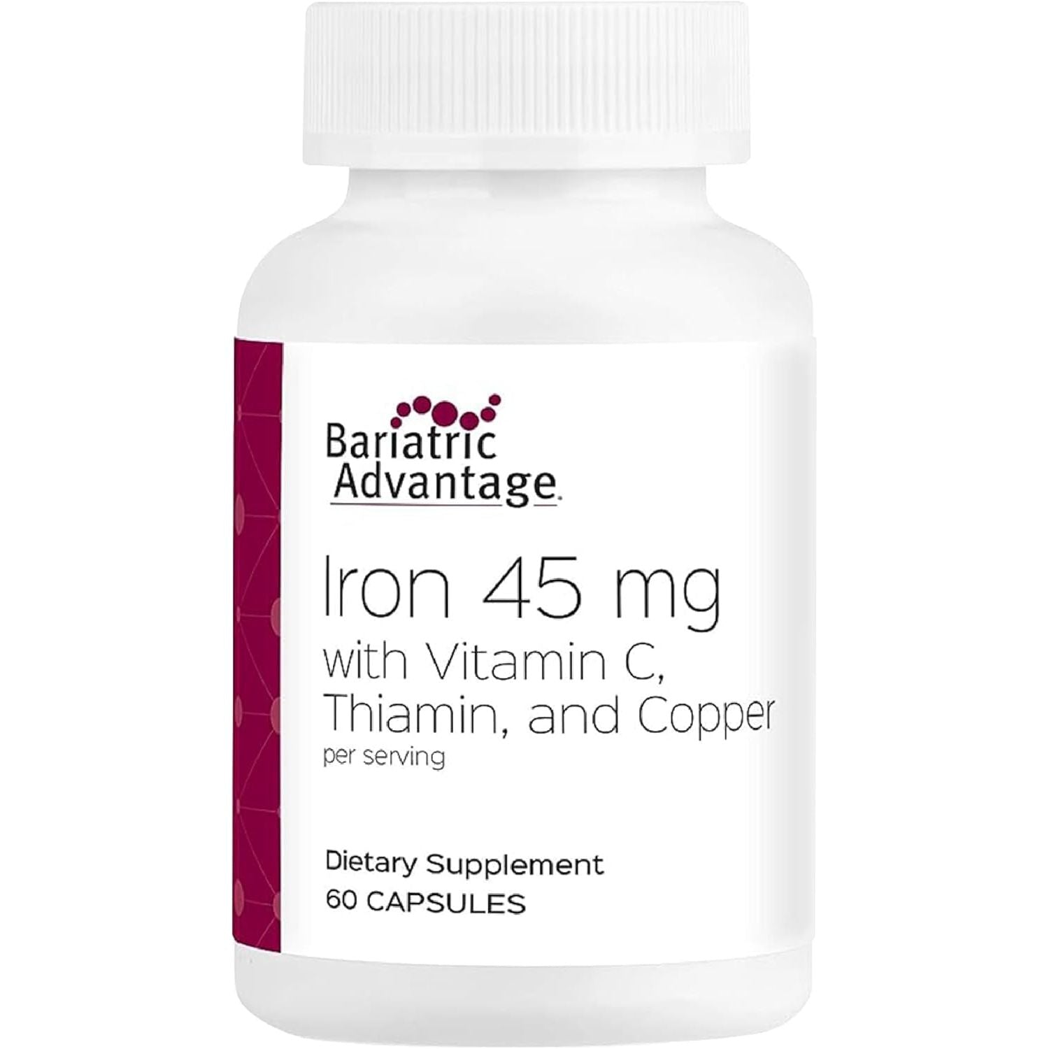 Bariatric Advantage Iron 45 Mg with Vitamin C for Gastric Bypass and Sleeve Gastrectomy Surgery Patients - 60 Count