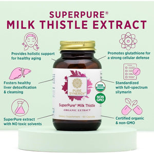 PURE SYNERGY Superpure Milk Thistle Extract for Healthy Liver Support (60 Capsules)