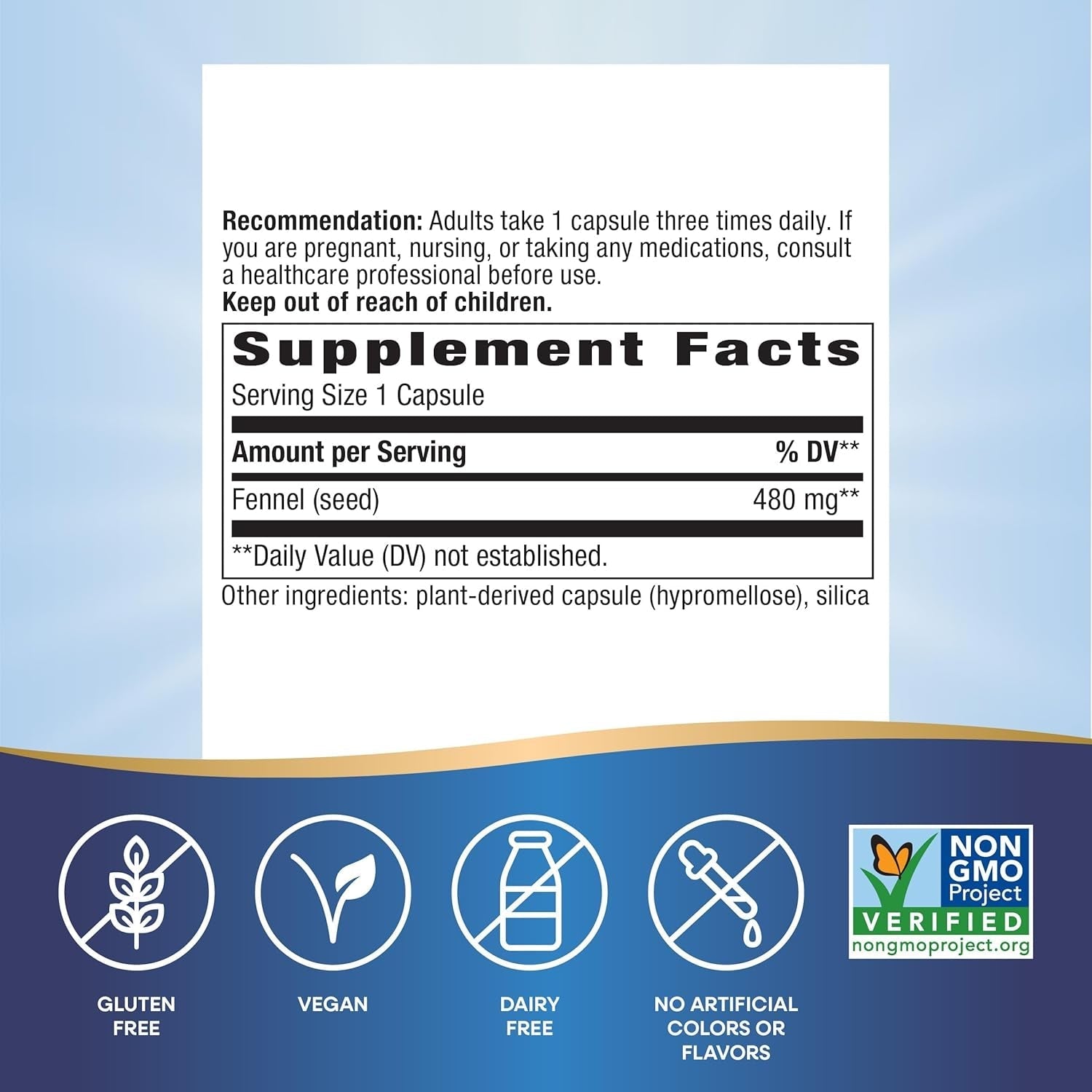 Nature'S Way Fennel Seed - Traditional Herbal Digestive Aid* - 100 Vegan Capsules