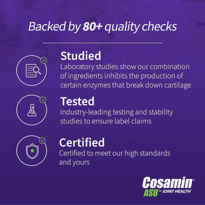 Nutramax Cosamin® ASU Joint Health Supplement with Glucosamine, Chondroitin & ASU for Joint Health, 180 Capsules