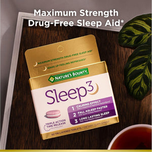 Nature'S Bounty Sleep3 Melatonin 10Mg, Maximum Strength 100% Drug Free Sleep Aid 60 Tablets