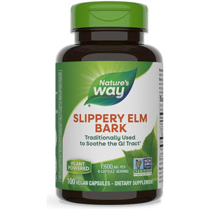 Nature'S Way Slippery Elm Bark, Traditional Support to Soothe the GI Tract*, Vegan, 100 Capsules