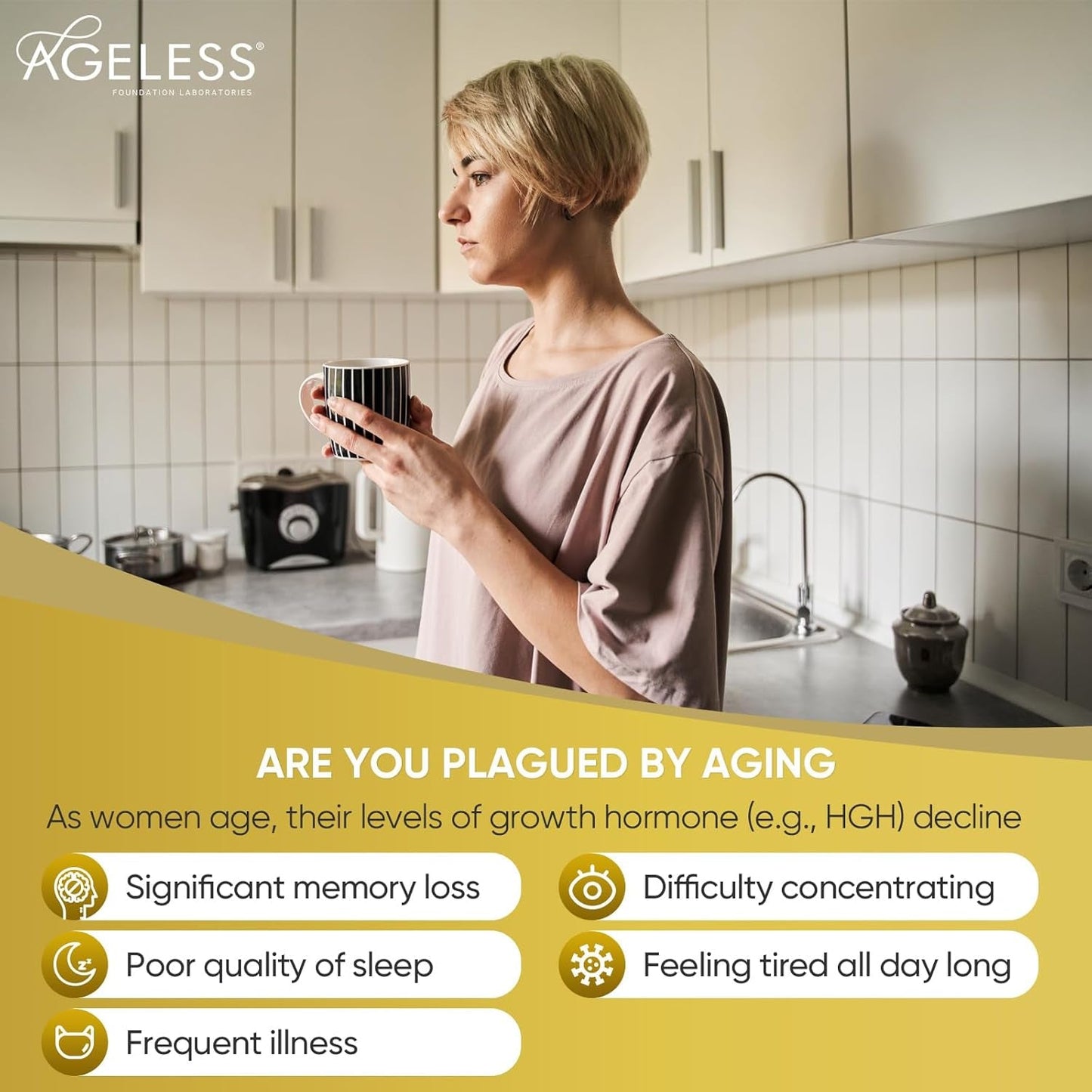 AGELESS™: Ultramax Gold™ Capsules, HGH Anti-Aging Supplement for Women 90 Capsules