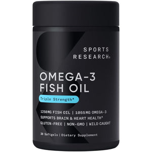 Sports Research Omega-3 Fish Oil, Triple Strength, 30 Softgels
