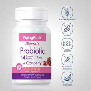 Piping Rock Probiotic with Cranberry for Women | 90 Capsules