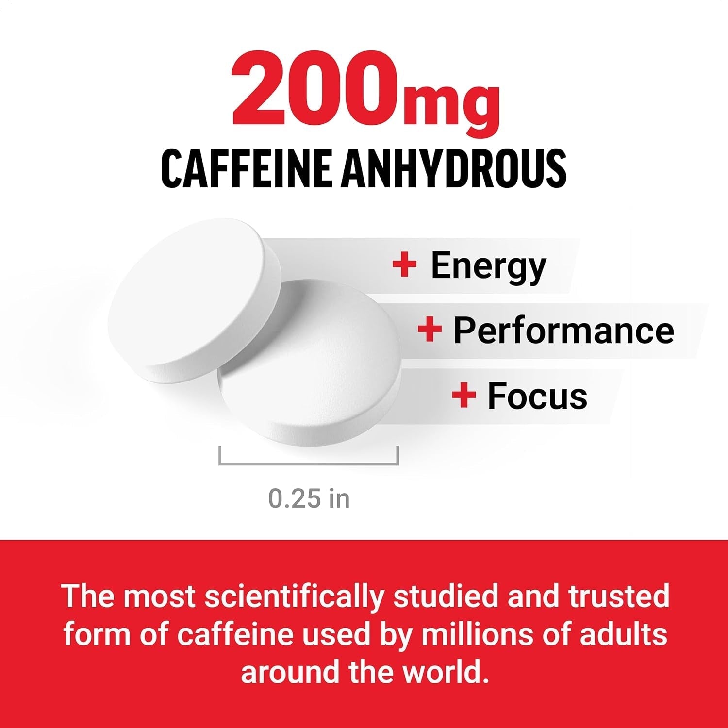 Force Factor Caffeine Pills 200Mg to Boost Energy, Focus, Strength, and Performance 100 Tablets