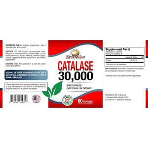 Rise-N-Shine Catalase Supplement 30,000 - Powerful Antioxidant Enzyme for Hair Health Support- 60 Capsules