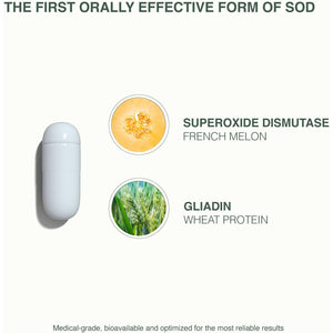 Glisodin Skin Nutrients the Antioxidant Enzyme – Protection against Free Radical Damage - Reduces Oxidative Stress - 60 Capsules