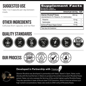 Max Strength Siberian Rhodiola – Helps Support Stress, Energy & Focus (60 Capsules)