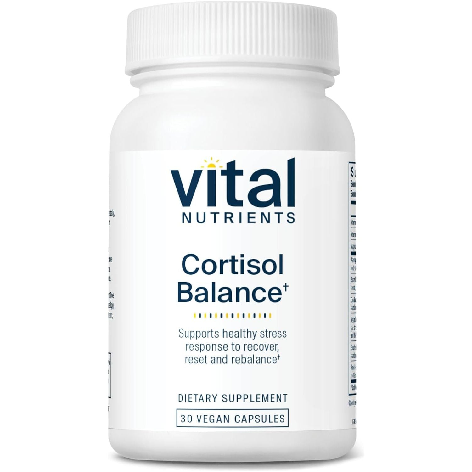 Vital Nutrients Cortisol Balance | Vegan Stress Relief Supplement 30 Capsules