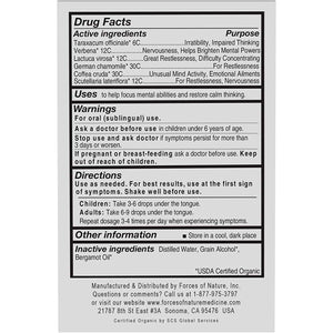 Forces of Nature Focus Supplement, Helps Memory & Concentration 0.34 Fl Oz