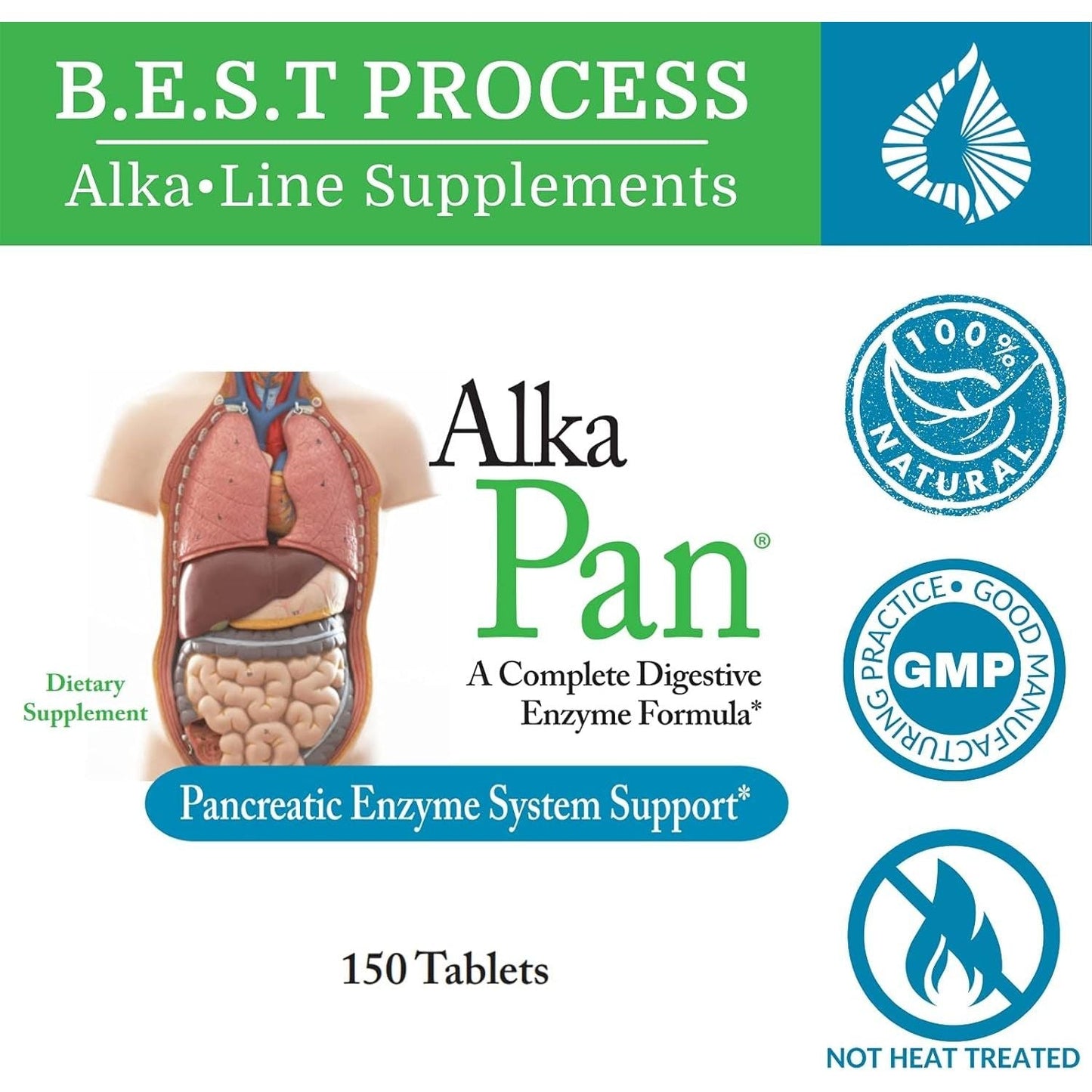 Alka•Pan Best Process Alkaline — Pancreatic Enzymes with Antioxidant-Rich Superfoods & Digestive Herbs