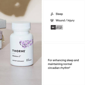 THORNE Melaton-3 3Mg Melatonin - Supports Circadian Rhythms Restful Sleep 60 Capsules