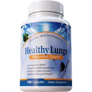 Healthy Lungs - Improve Lung Function, Breathe Better, Stop Mucus, Phlegm and Allergies Quickly 120 Capsules.