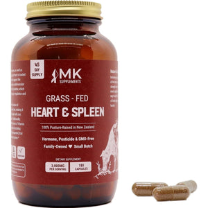 MK Supplements – Grass-Fed Heart & Spleen 3000 Mg, Heme Iron, Heart, Immunity, Allergy Support, 180 Capsules