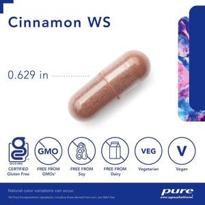 Pure Encapsulations Cinnamon WS | Patented Water-Soluble Extract for Healthy Carbohydrate Metabolism | 120 Capsules