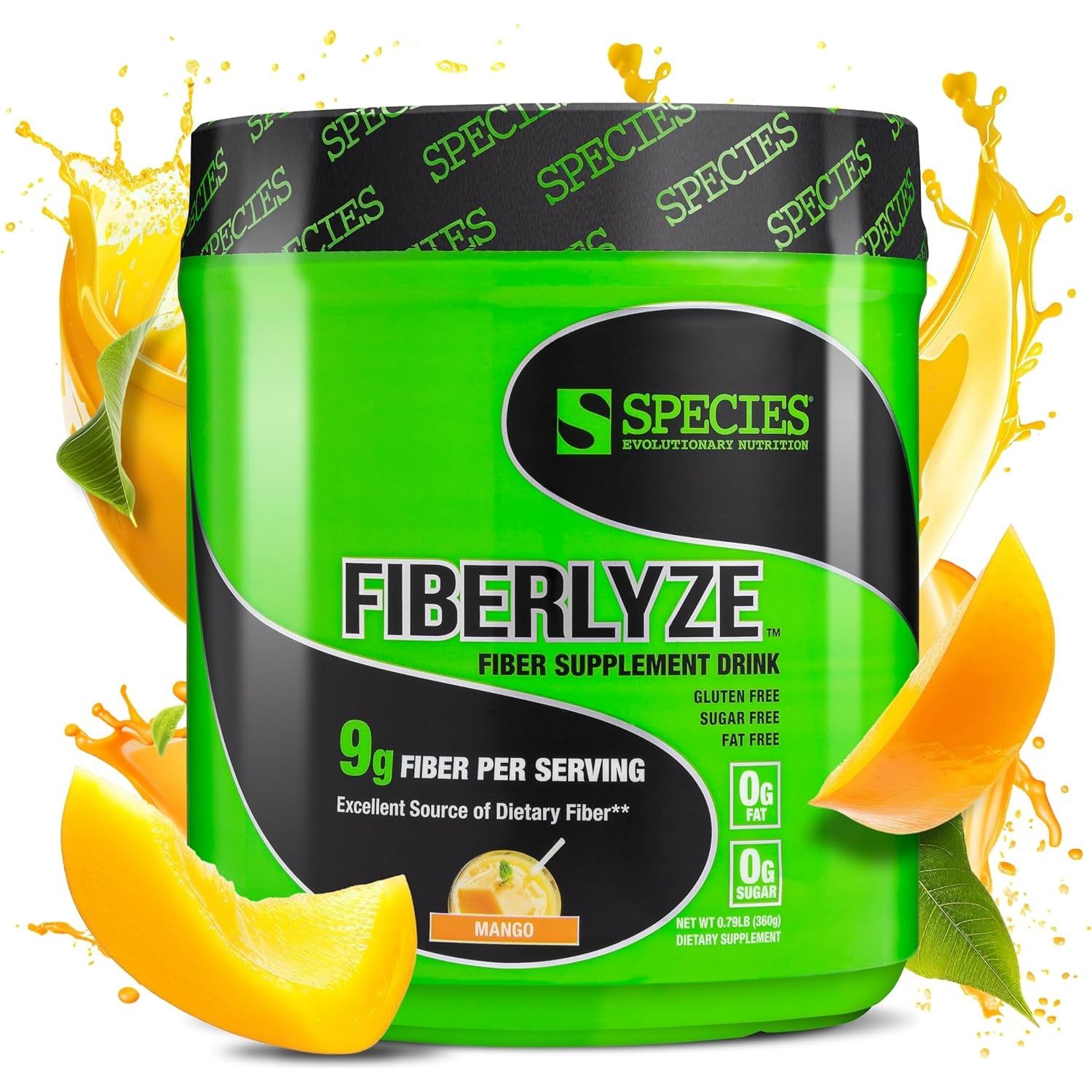 Species Nutrition Fiberlyze Fiber Supplement for Healthy Colon, Digestive Functions (Mango, 30 Servings)