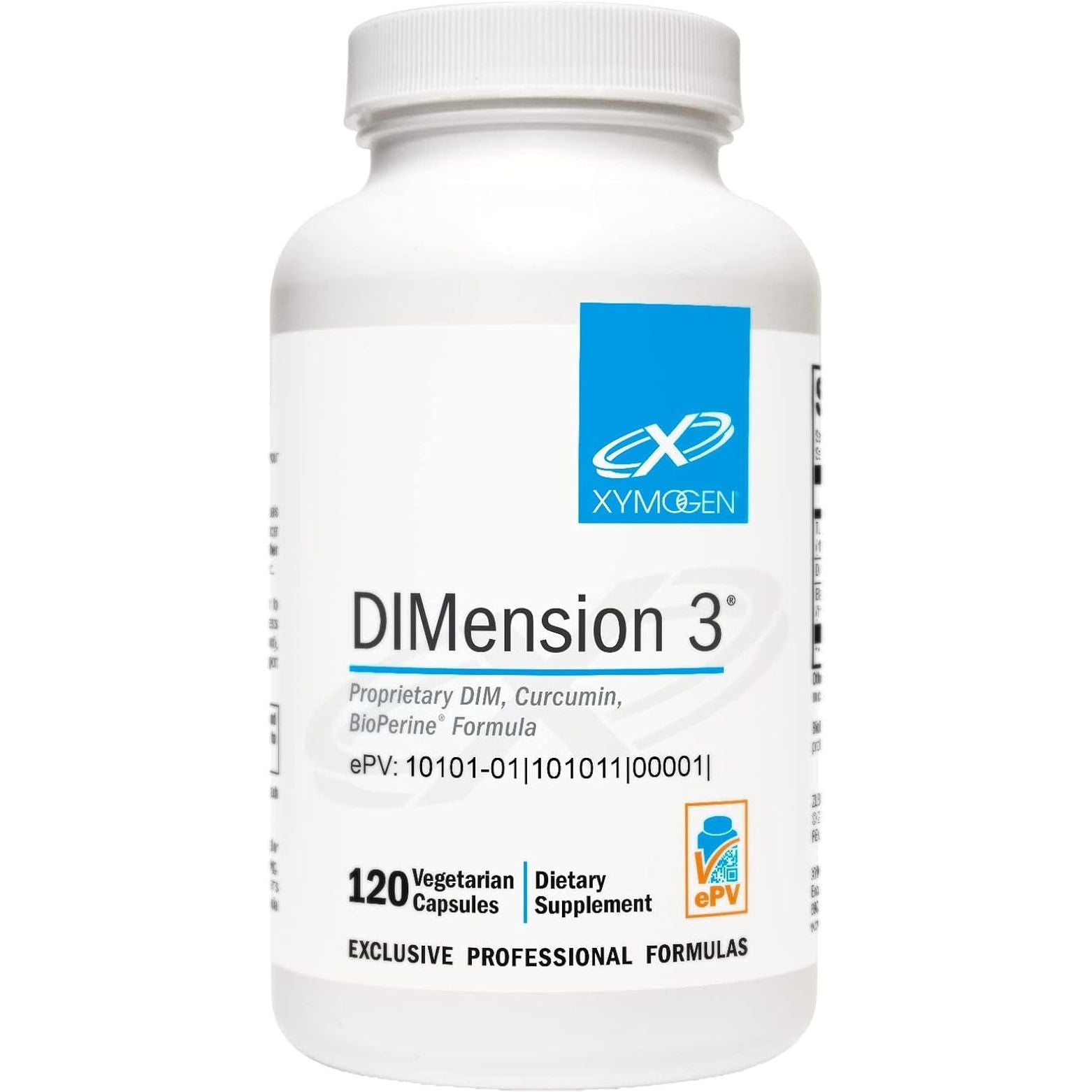 XYMOGEN Dimension 3 - DIM Supplement with Curcumin + Bioperine - Supports Healthy Estrogen Detox, Hormonal Balance for Women and Men (120 Capsules)