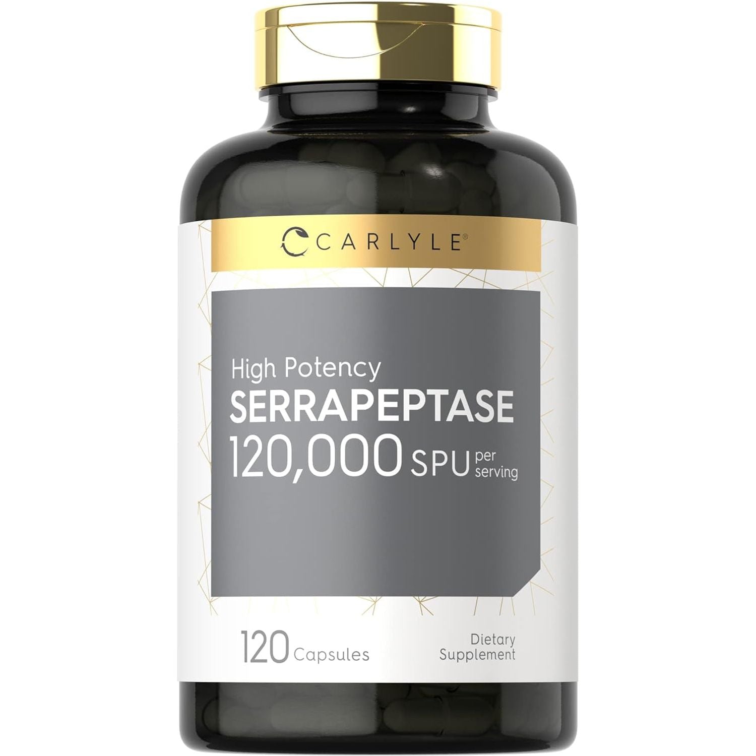 Carlyle Serrapeptase 120000 SPU | 120 Capsules | Supports Sinus Health | Gluten Free Enzyme Supplement