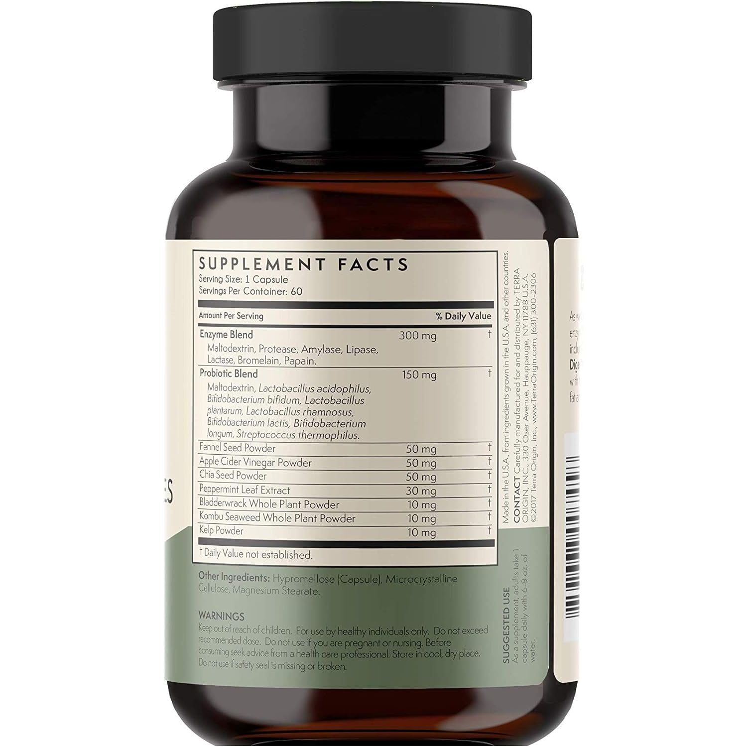 TERRA ORIGIN - Digestive Enzymes with Probiotics | Supports Healthy Digestion | Made in the USA, | 60 Servings