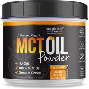Intentionally Bare Organic MCT Oil Powder - 70% C8 & 30% C10 - Unflavored