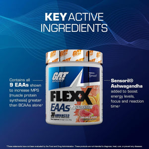 GAT SPORT Flexx Eaas + Hydration, Advanced Essential Amino Acids, 30 Servings (Fruit Punch)