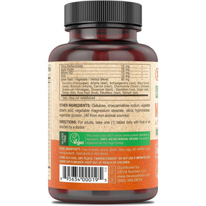 DEVA Vegan Multivitamin & Mineral Supplement Iron-Free - Green Whole Foods, 100% Vegan - 90 Count