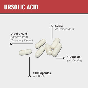 MAAC10 Ursolic Acid 50Mg | Sourced from Rosemary Extract | AMPK & Sirtuin Activator (100 Capsules)