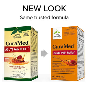 Terry Naturally Curamed Acute Pain Relief - with BCM-95 Curcumin & Boswellia 60 Liquid Gels