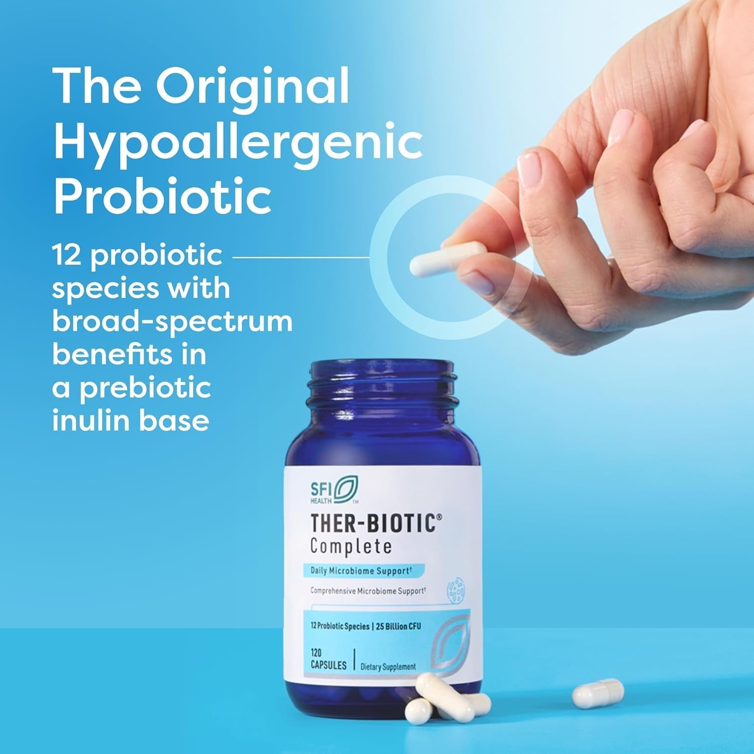 Klaire Labs SFI Health Ther-Biotic Complete - 12 Species for Immune & Digestive Health - 25 Billion CFU (60 Capsules)