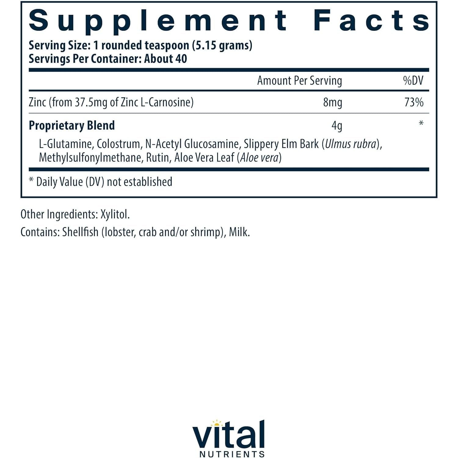 Vital Nutrients GI Repair Powder | Digestive Enzyme Supplement to Support Gut Health and Digestion 40 Servings