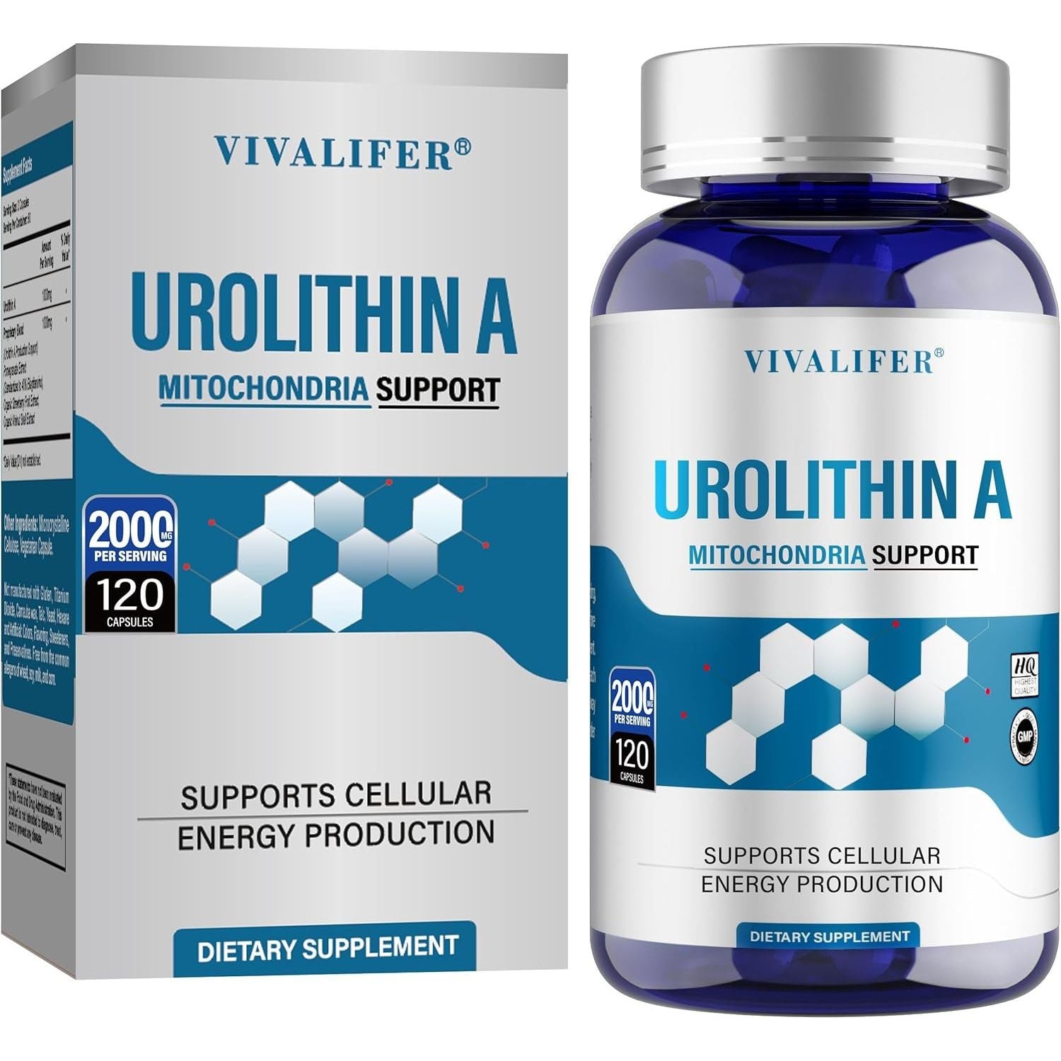 Urolithin a Supplement 2000 Mg - Promoting Healthy Aging & Mitochondrial Health and Cell Repair Support 120 Capsules