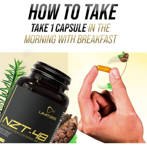 NZT-48 Brain Booster | Nootropic Brain Supplements for Memory and Focus 30 Servings