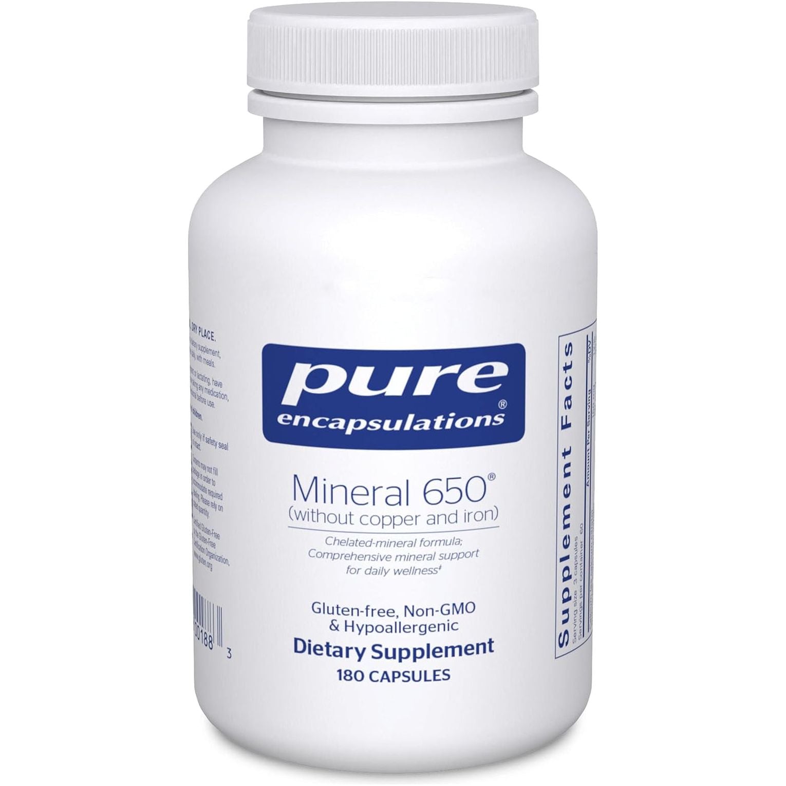 Pure Encapsulations Mineral 650 without Copper & Iron 180 Capsules
