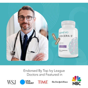 SANE MD - Viscera 3 Postbiotics with Tributyrin - Sodium Butyrate Supplement for Gas and Bloating Relief - 30 Capsules