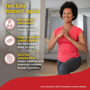 Fibercon Fiber Therapy Coated Caplets, Safe, Simple & Comfortable Insoluble Fiber for Bowel Irregularity 140 Caplets