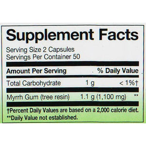 Nature'S Way Myrrh Gum Tree Resin, Traditional Digestive Support*, 1,100Mg per Serving, 100 Capsules