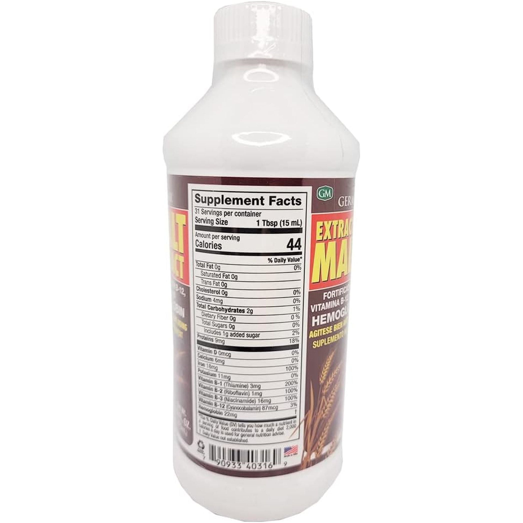 Extracto De Malta 16 Oz. with B12 and Hemoglobina Germa