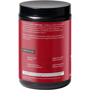 Perfect Keto Nootropic Brain Support, Caffeine Free Focus and Energy Supplement 15 Servings