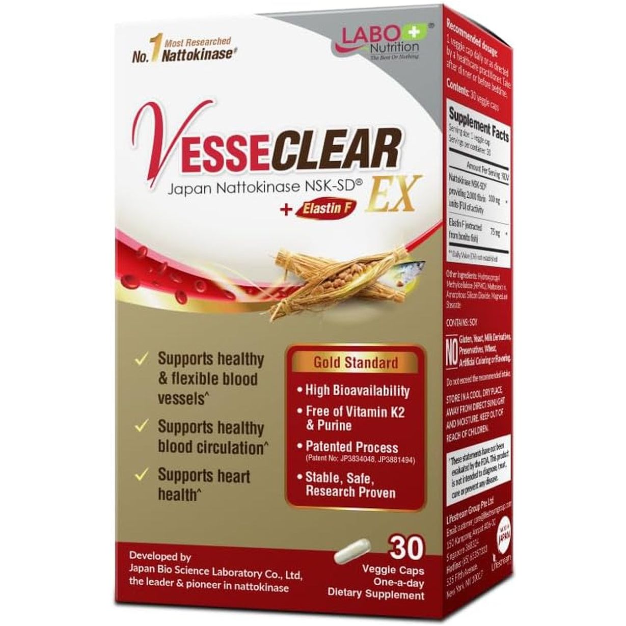 LABO Nutrition Vesseclear Nsk-Sd+Elastin F for Clean & Flexible Blood Vessel